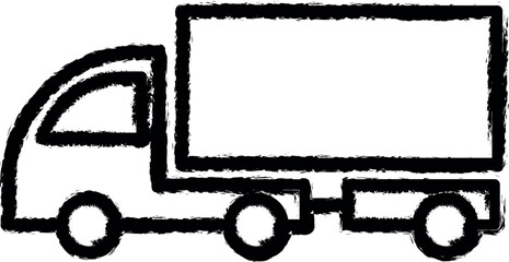 lorry with a trailer outline icon grunge style vector