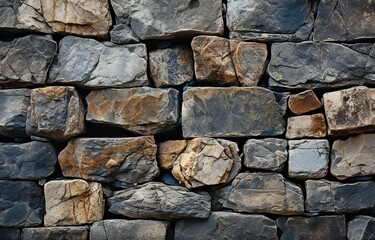 Fototapeta premium a stone wall strengthened by metal wire. Background texture of stone walls.