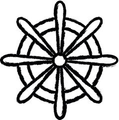 handwheel outline icon grunge style vector
