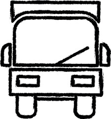 lorry from the front outline icon grunge style vector