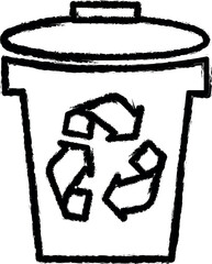 bin outline icon grunge style vector