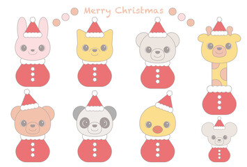 クリスマスの動物イラスト