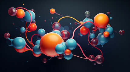 Molecular Structure Science Background | 3D Concept Illustration