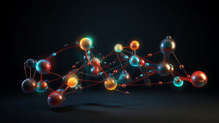 Molecular Structure Science Background | 3D Concept Illustration
