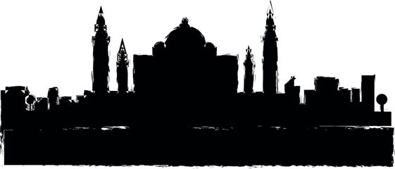 Fototapeta premium India detailed skyline icon grunge style vector