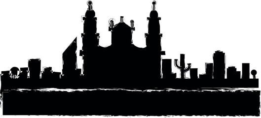 Fototapeta premium Bogota detailed skyline icon grunge style vector