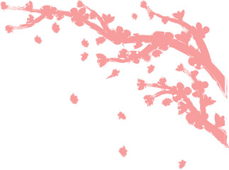 Watercolor sakura frame icon grunge style vector