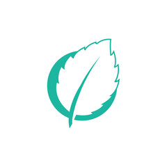 Natural leaf mint logo vector template symbol design