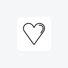 Heart, Love Symbol, Emotional Icon,Line Icon, Outline icon, vector icon, pixel perfect icon