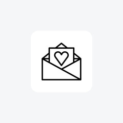 Love Letter, Romantic Correspondence, Line Icon, Outline icon, vector icon, pixel perfect icon