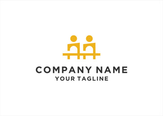 bridge people logo icon vector  illustration