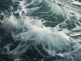 Beautiful and magnificent waves rise on the sea