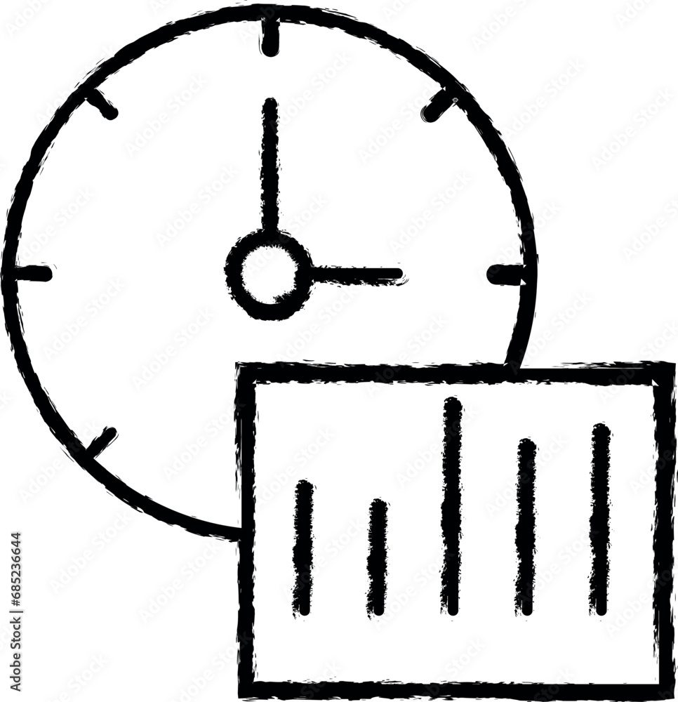 Poster management, work, time icon grunge style vector