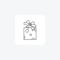 Gift Box, Presents, Gifting, thin line icon, grey outline icon, pixel perfect icon