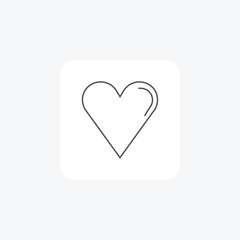 Heart, Love Symbol, Emotional Icon, thin line icon, grey outline icon, pixel perfect icon