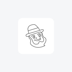 Leprechaun, Irish Folklore,  thin line icon, grey outline icon, pixel perfect icon