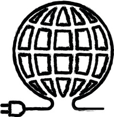 Connection, communication icon grunge style vector