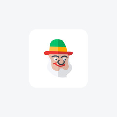 Leprechaun, Irish Folklore,  flat color icon, pixel perfect icon