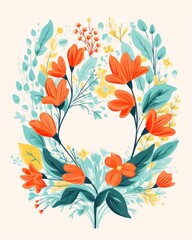 Fototapeta na wymiar spring sale background with colorful flowers vector template illustration invitation poster brochure discount voucher