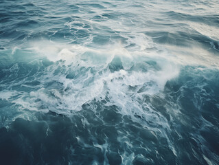 Beautiful and magnificent waves rise on the sea