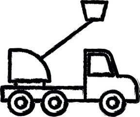 aerial lift icon grunge style vector