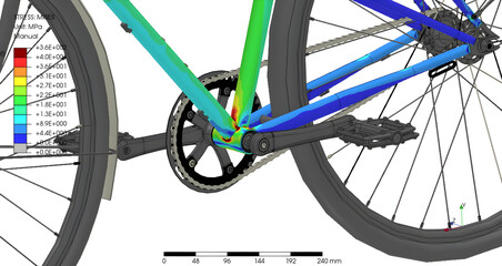 FEM stress analysis of a bicycle gear - FEA