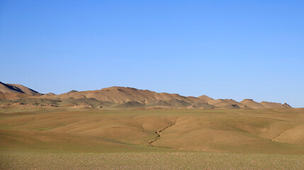 Fototapeta na wymiar Landscape around Ikh Bogd Mountain in Mongolia