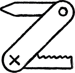 multifunctional knife icon grunge style vector