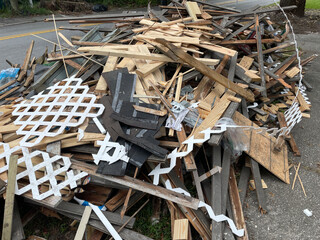A pile of waste from a home construction site