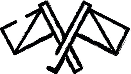 warning flags icon grunge style vector