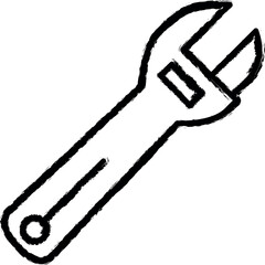 Wrench tool icon grunge style vector