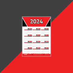  minimal style 2024 page calendar for new year