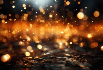 Fototapeta premium New year golden glitter on black background 