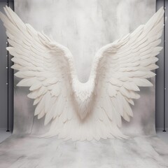 Fototapeta premium angel wings on black
