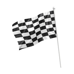 Checkered race finish flag isolated on transparent background
