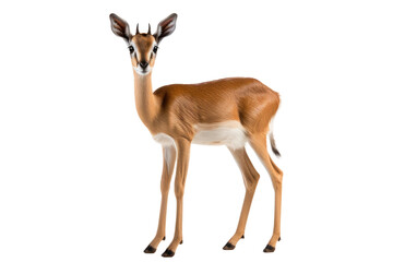 Gerenuk Elegant Antelope on a White or Clear Surface PNG Transparent Background - obrazy, fototapety, plakaty