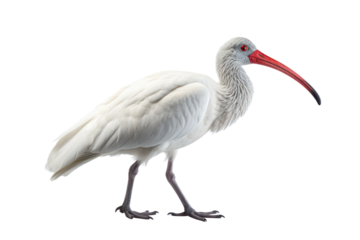 Ibis Elegance Afloat on a White or Clear Surface PNG Transparent Background
