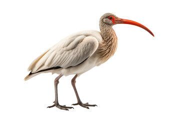 Ibis Elegance Afloat on a White or Clear Surface PNG Transparent Background - obrazy, fototapety, plakaty