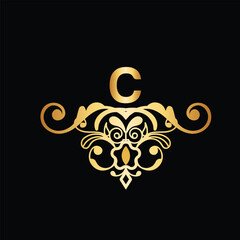 luxury golden latter logo design