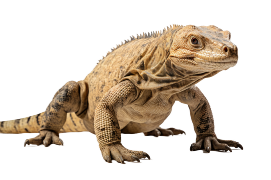 Komodo Dragon Island Predator on a White or Clear Surface PNG Transparent Background