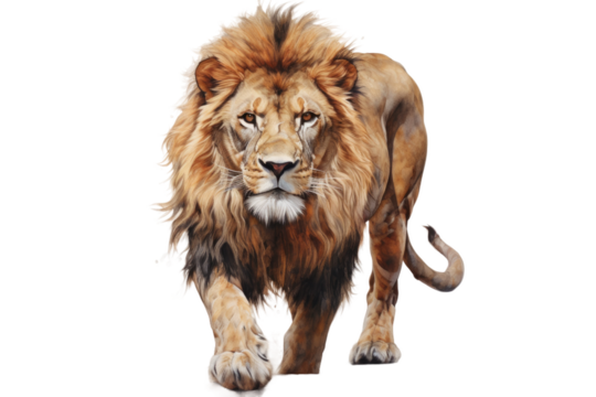 Lion Savanna Sovereign on a White or Clear Surface PNG Transparent Background