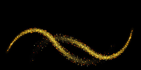 Abstract doted Golden shiny glitter background. Luxury sparkling confetti. Celebration falling doted gold glitter.