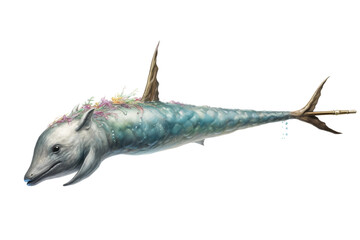 Narwhal Arctic Unicorn on a White or Clear Surface PNG Transparent Background