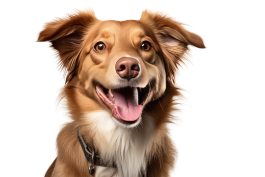 Dog with Tongue Sticking Out Happy Pooch on a White or Clear Surface PNG Transparent Background