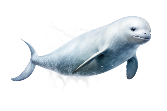 Narwhal Arctic Unicorn on a White or Clear Surface PNG Transparent Background