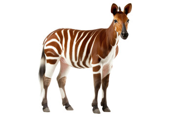 Okapi Rare Giraffe on a White or Clear Surface PNG Transparent Background