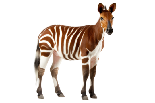 Okapi Rare Giraffe on a White or Clear Surface PNG Transparent Background