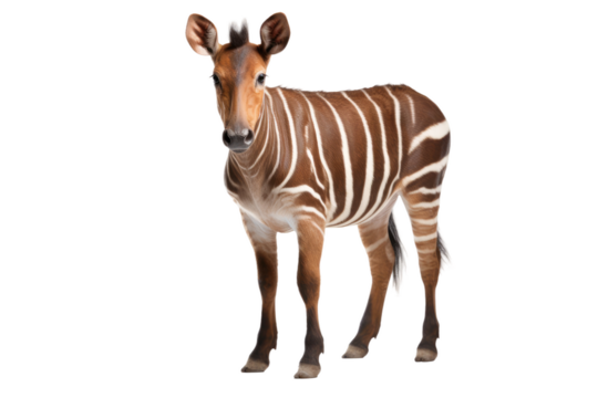 Okapi Forest Giraffe on a White or Clear Surface PNG Transparent Background