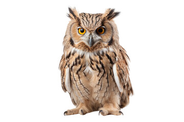 Owl Nocturnal Hunter on a White or Clear Surface PNG Transparent Background