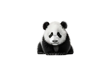Panda Bamboo Connoisseur on a White or Clear Surface PNG Transparent Background